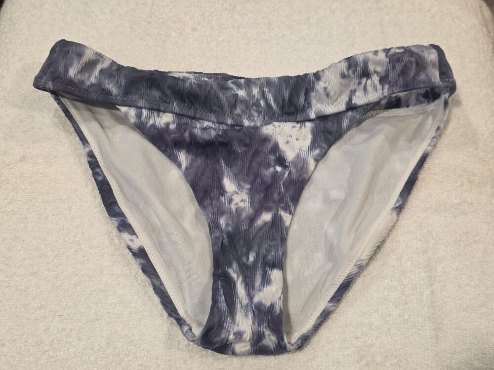 Athleta Tulum blue tie dye bikini bottom - blue white - XS- swim vacation beach
